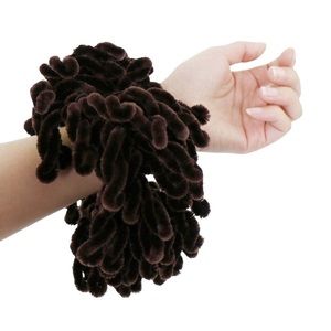 Hijab volumizer Velvet hair scrunchie for volume bun hijab scrunchies Dark Brown